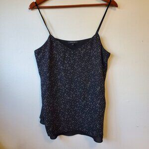 RW&CO Women Black Cami Tank Top Polka Dots Size M Stylish Casual